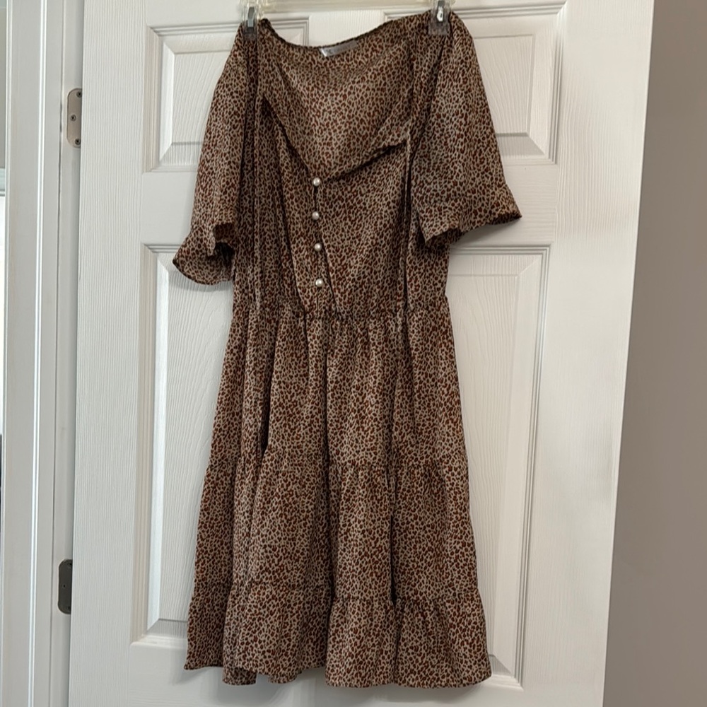 Leopard Print Button-Down Dress